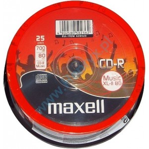 MAXELL CD-R 80min 16x 25 Cake box Audio music xl-ii